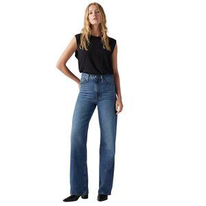 Levi's Womens 29 Ribcage Wide Leg Medium Wash Jeans